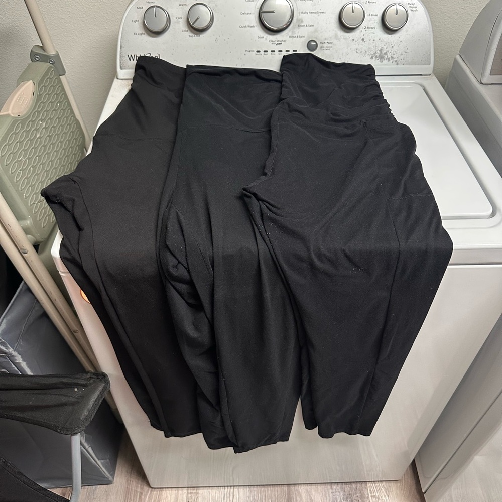 3 Black Maternity Leggings